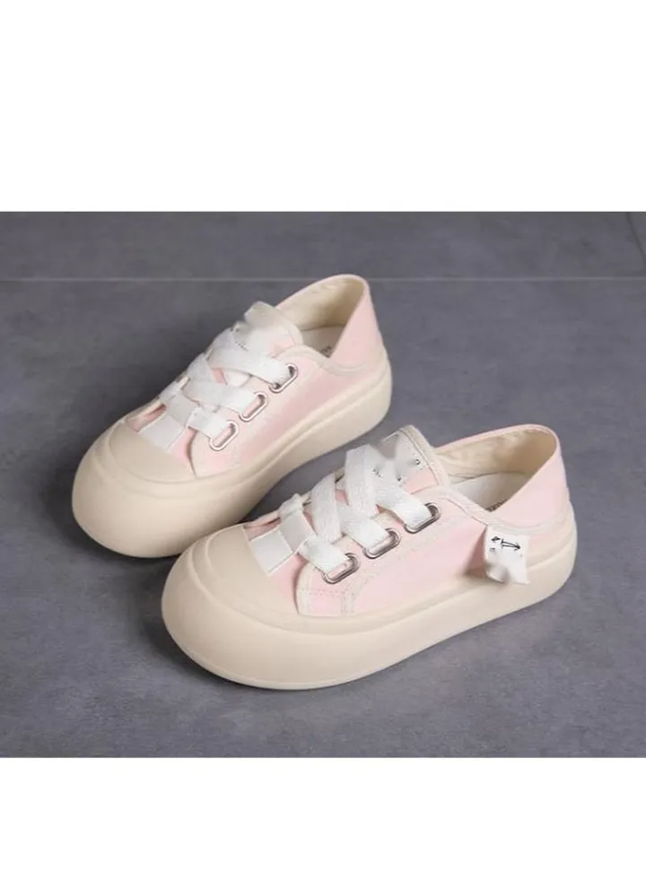 Summer New Thick Soled Canvas Shoes Casual Half - Drag Small White Shoes Breathable Board Shoes