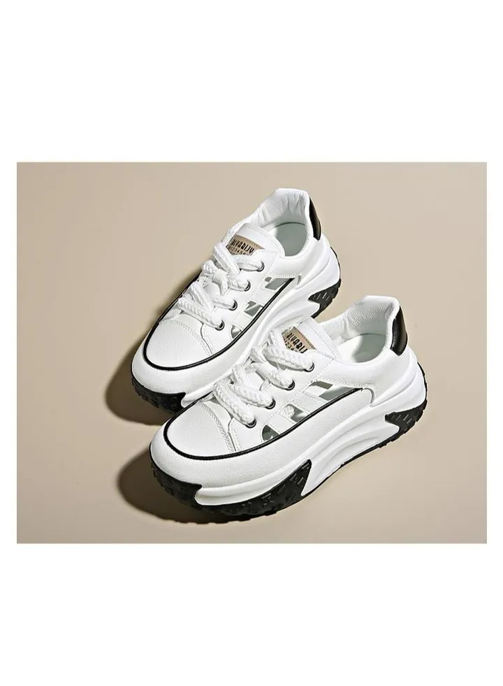 2023 Summer New Hollow Out Thick Soled Daddy Shoes Height Raising Casual Shoes Women's Shoes