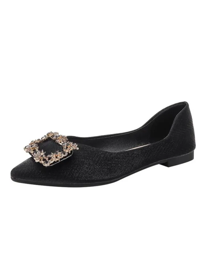 Water Diamond Pointed Single Shoes Women's Flat