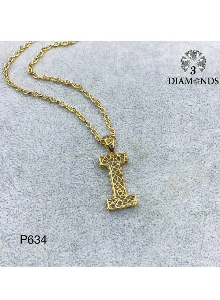 Elegant Women's High-Quality I-Shaped Pendant Necklace, Gold Plated – Stylish, Durable, Perfect for Gifts and Special Occasions