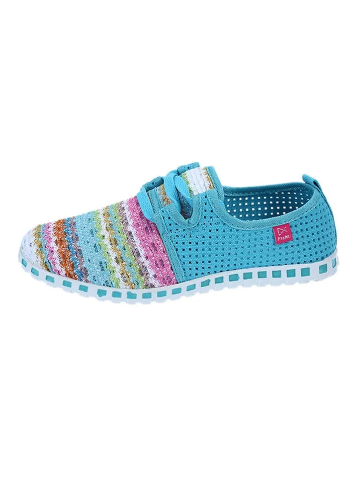 Lace Up Flat Comfort Shoe Multicolour