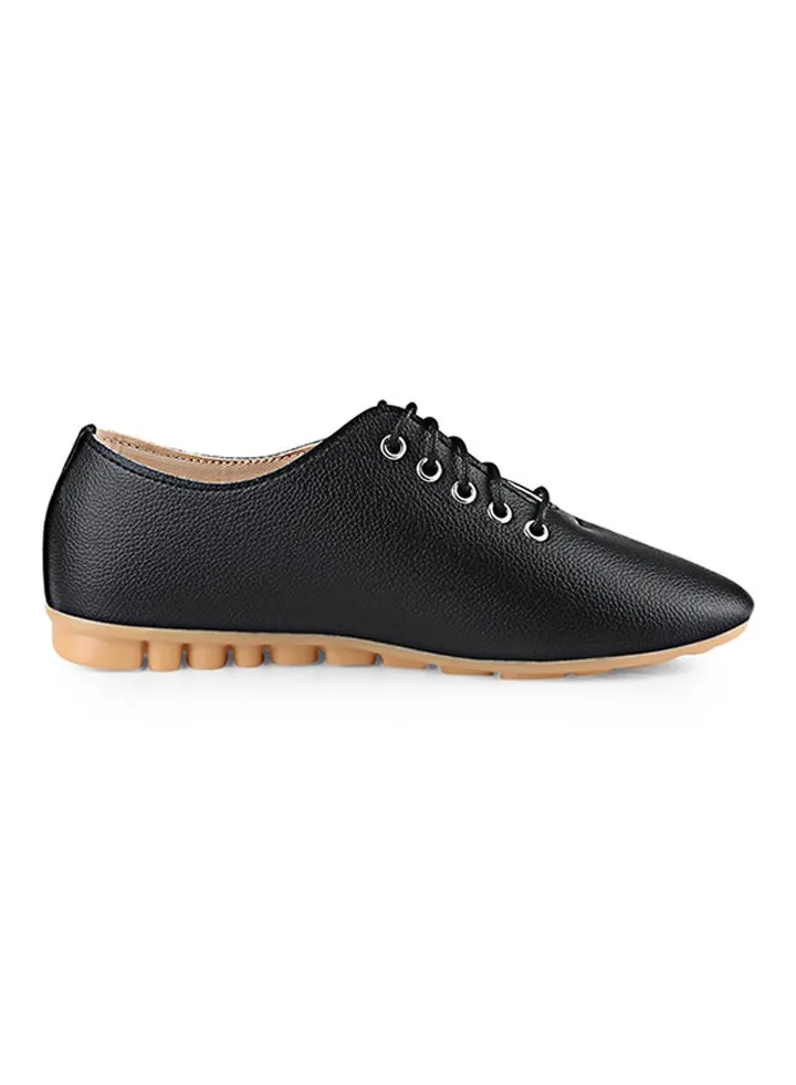 Vintage Casual Nursers Flat Shoe Black