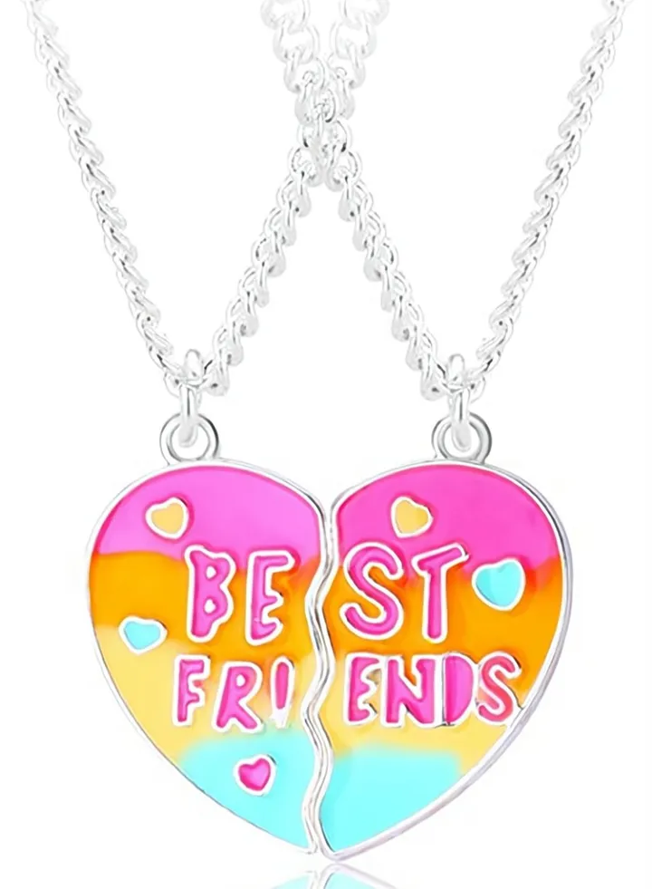 Heart BFF Necklace Friendship Necklaces Best Friends Forever Mermaid Tail Pendant Friendship Gifts for Girls Women