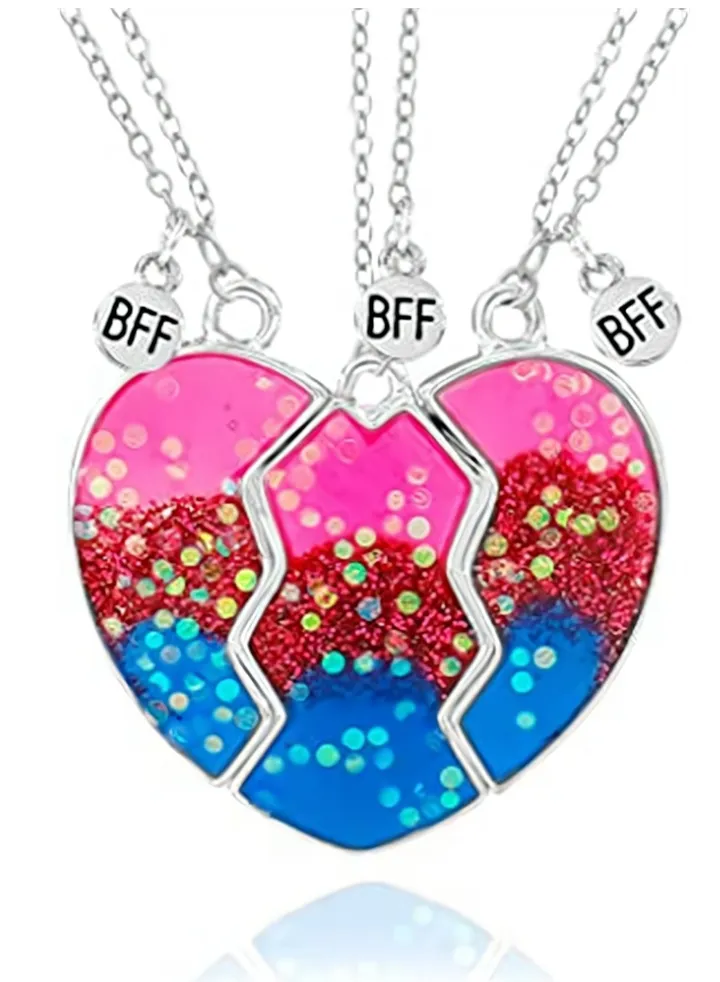 Heart BFF Necklace Friendship Necklaces Best Friends Forever Mermaid Tail Pendant Friendship Gifts for Girls Women