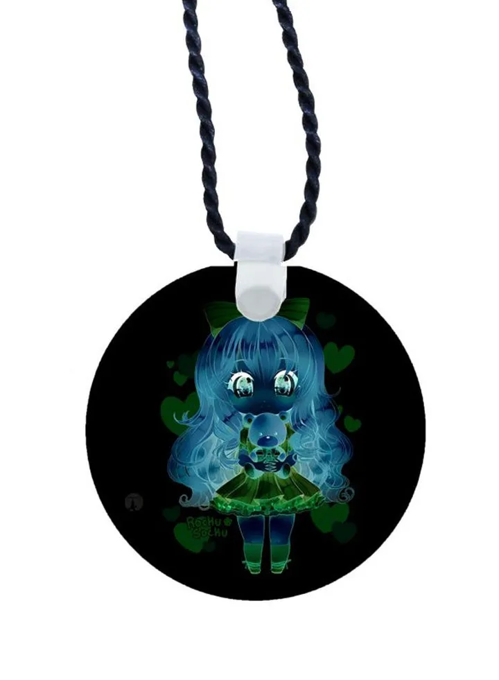 Glowing Doll Printed Pendant Necklace