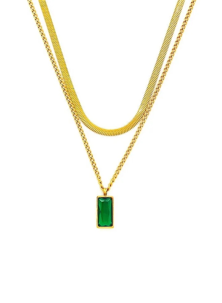 Gold Plated Snake Chain Layer Necklaces Cubic Zirconia for Women Dainty Necklace Jewelry