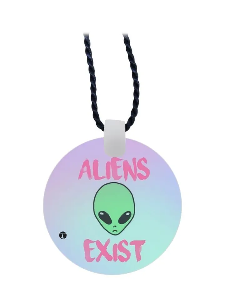 Aliens Exist Printed Pendant Necklace