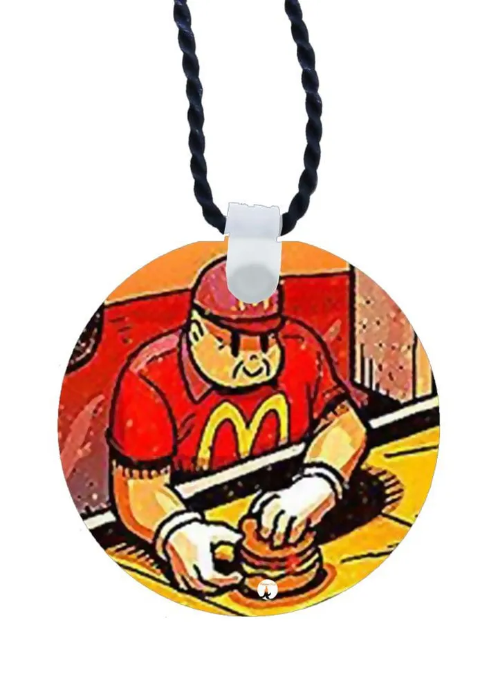 McDonald Cartoon Printed Pendant Necklace