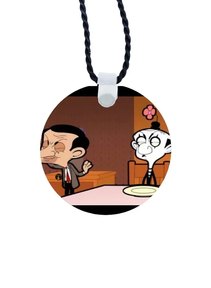 Cartoon Mr. Bean Printed Pendant Necklace