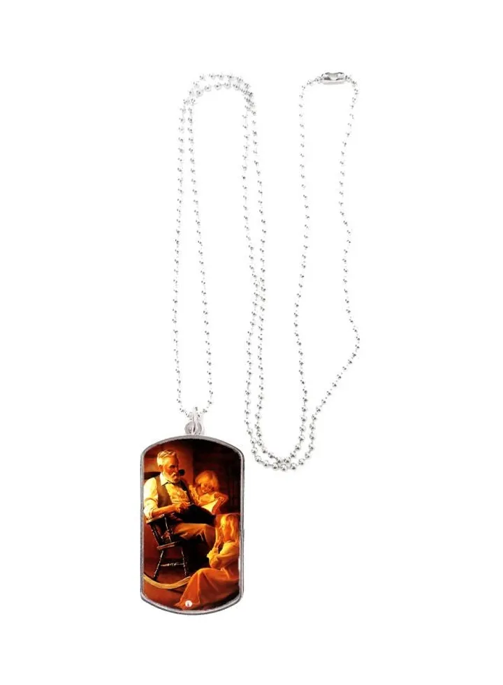 Man With Children Themed Pendant Necklace