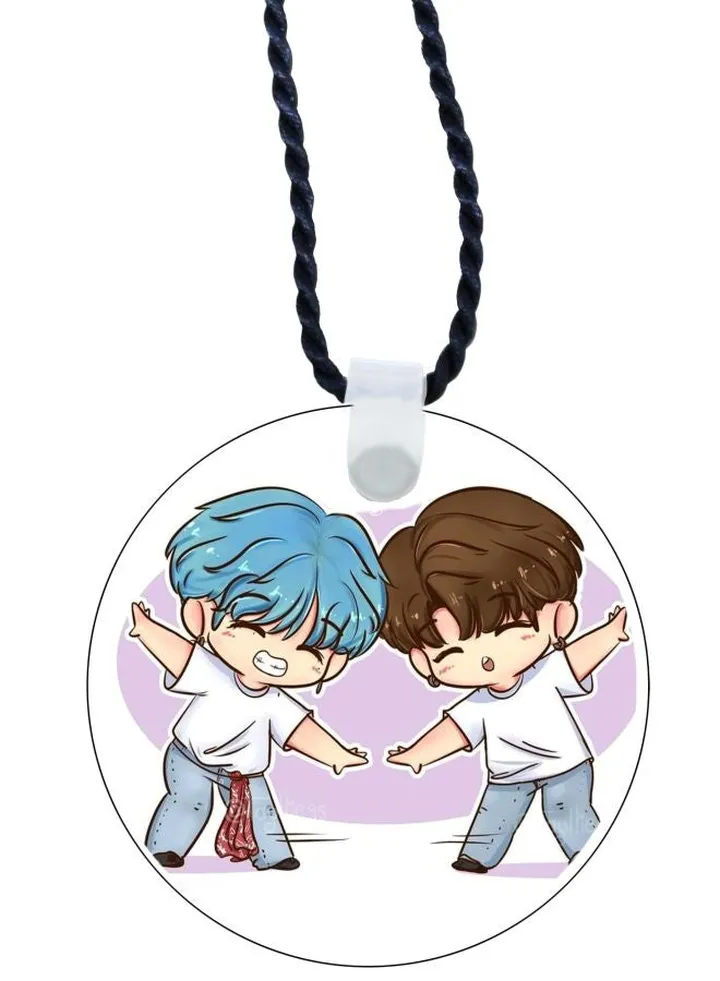 Friends Printed Pendant Necklace
