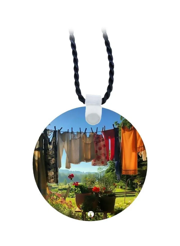 Cloth Printed Pendant Necklace