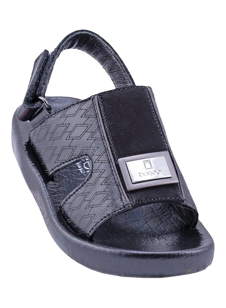 Kids Nubuck Print Arabic Sandals Black