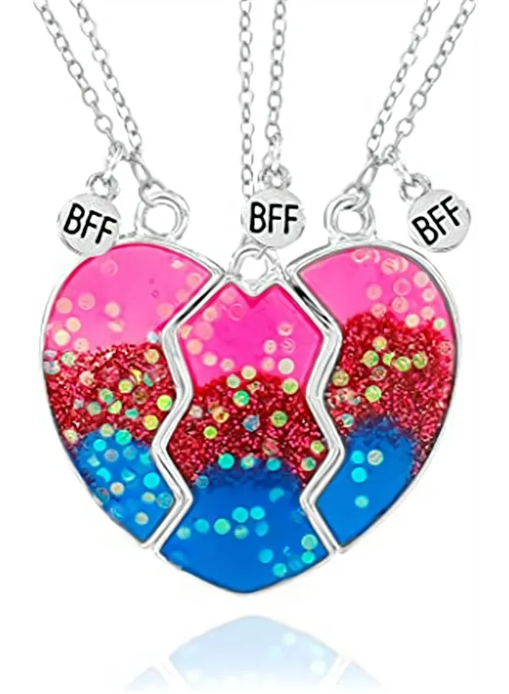 Heart BFF Necklace Friendship Necklaces Best Friends Forever Mermaid Tail Pendant Friendship Gifts for Girls Women