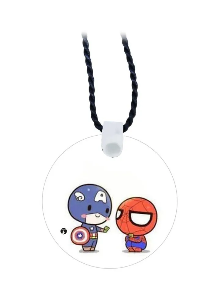 Spider-Man And Captain America Printed Pendant Necklace