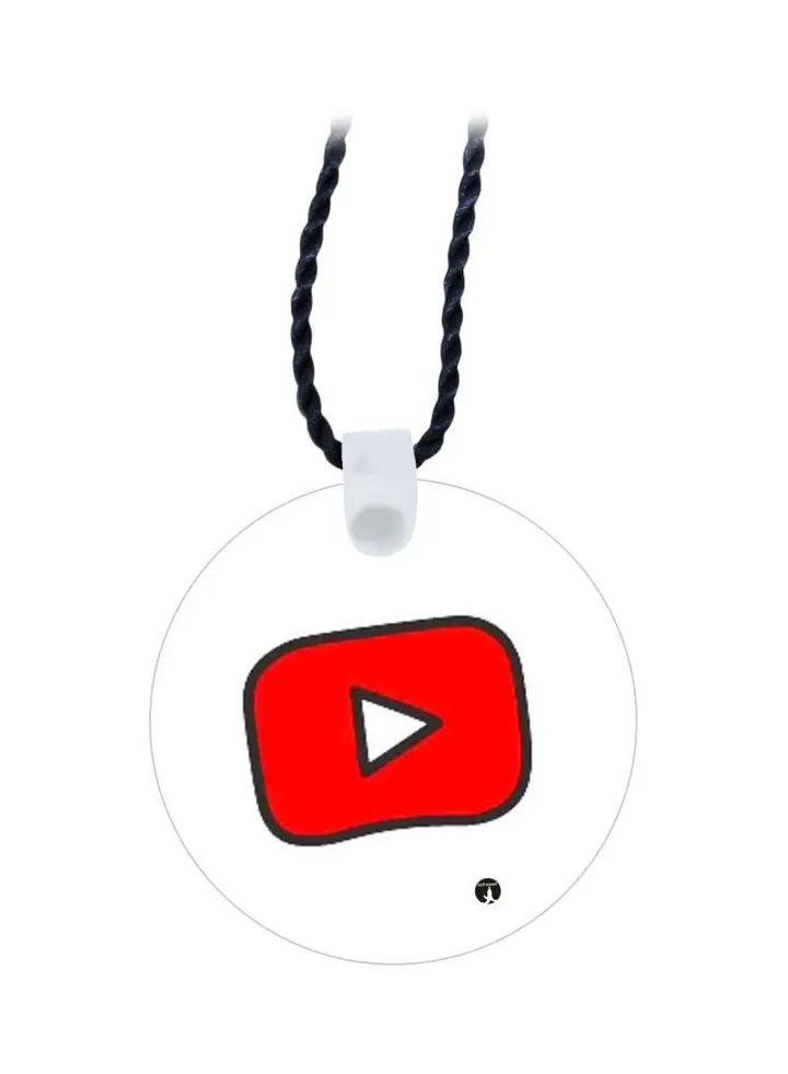 YouTube Logo Printed Pendant Necklace