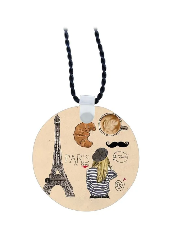 Paris Printed Pendant Necklace
