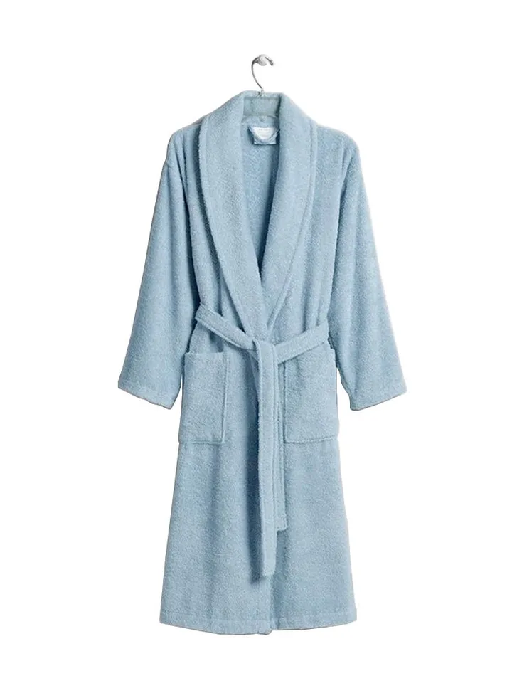 Cotton Bathrobe Sky blue Large