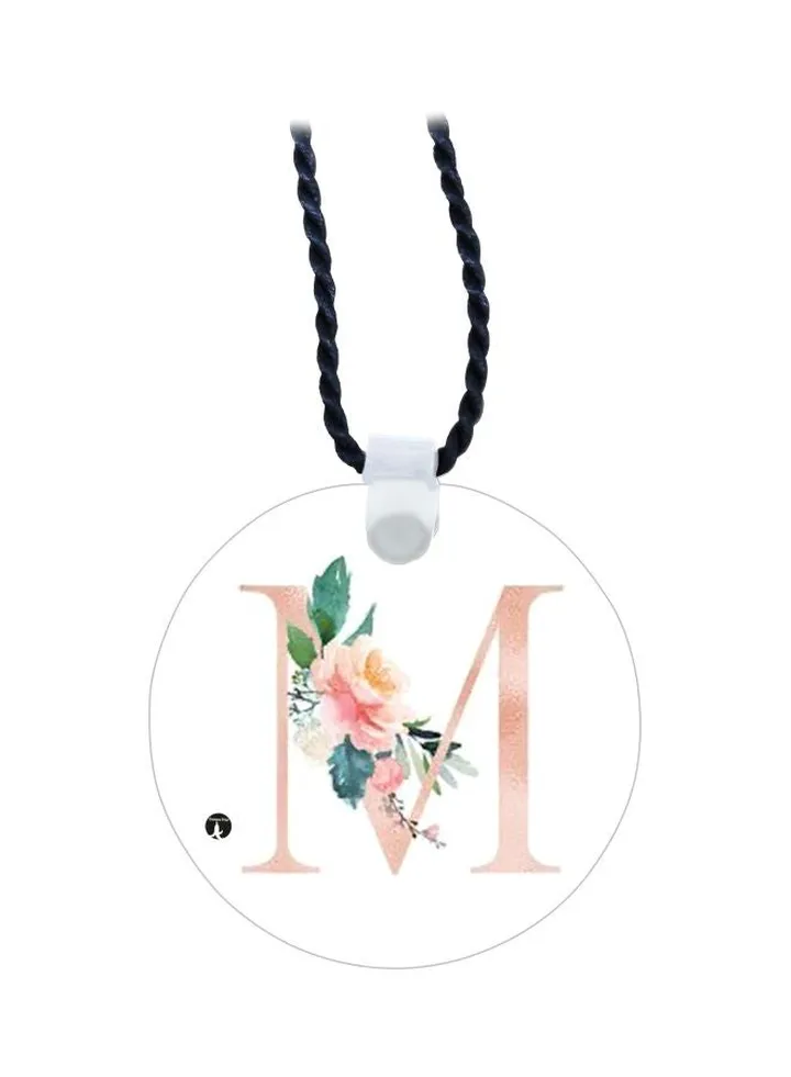M Printed Pendant Necklace