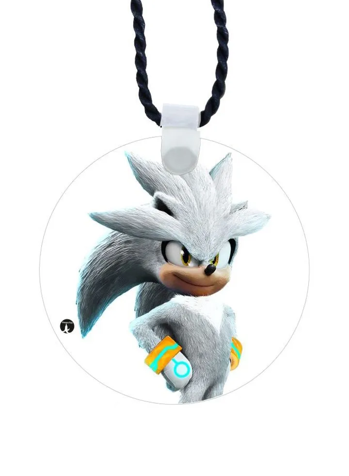 Silver The Hedgehog Printed Pendant Necklace