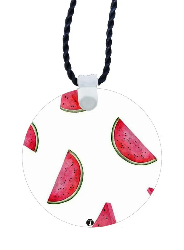 Watermelon Printed Pendant Necklace