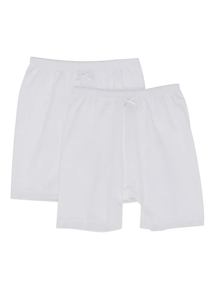 2-Piece Cotton Half Pants White