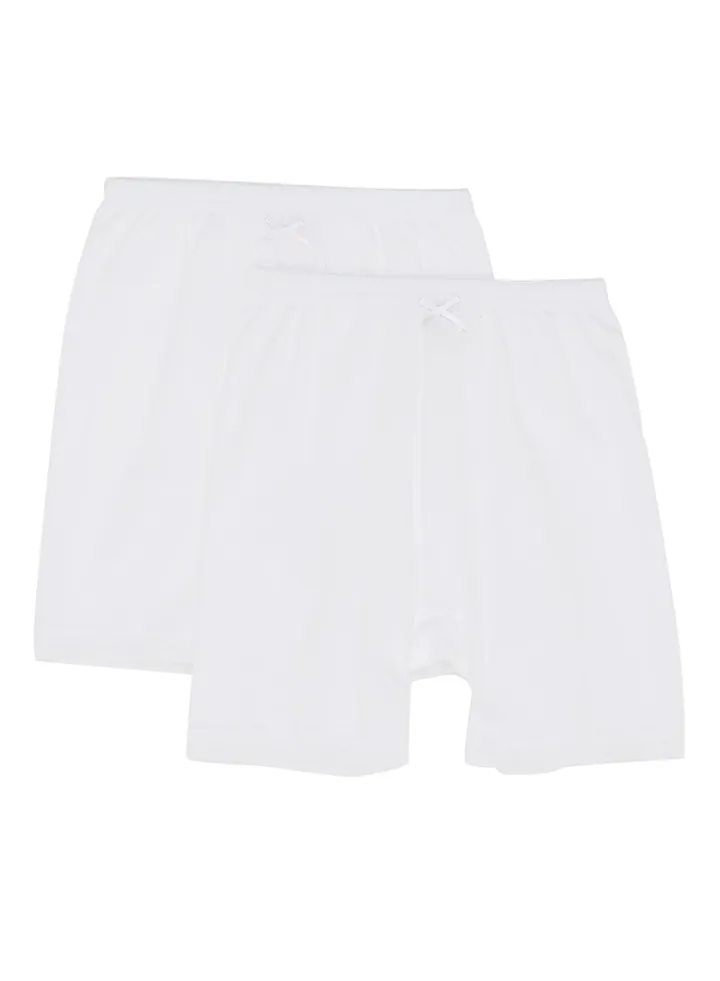 2-Piece cotton Half Pants White