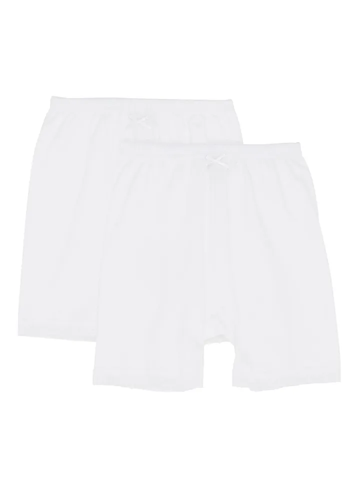 2-Piece cotton Half Pants White
