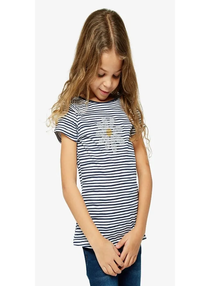 Striped Daisy T Shirt