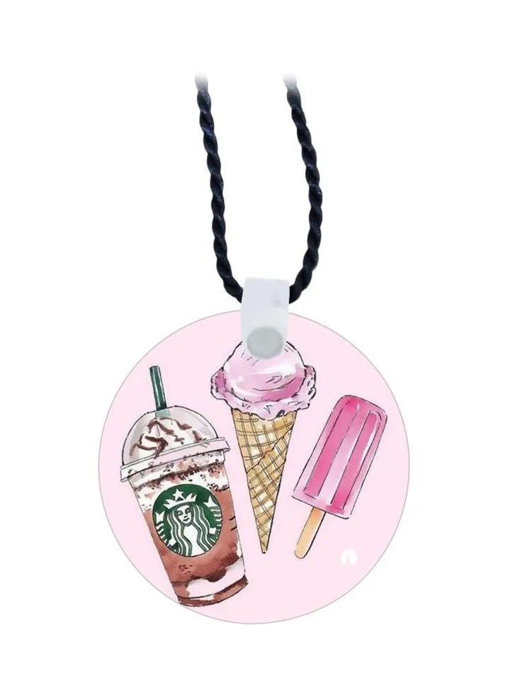 Starbucks And Icecream Printed Pendant Necklace