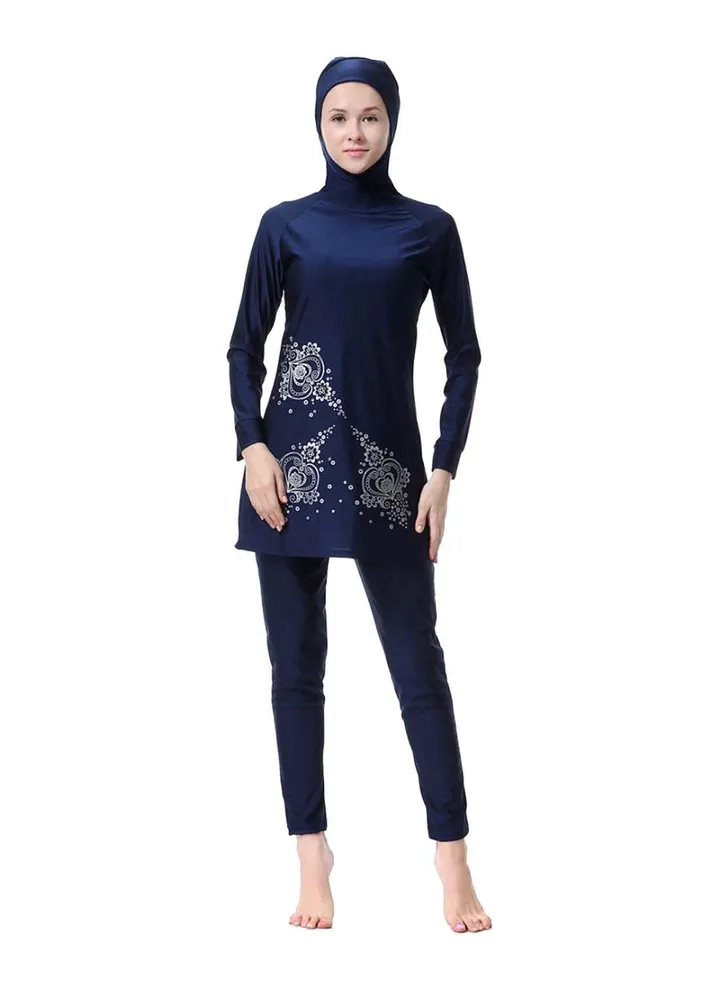 Conservative And Fashionable Burkinis Dark Blue