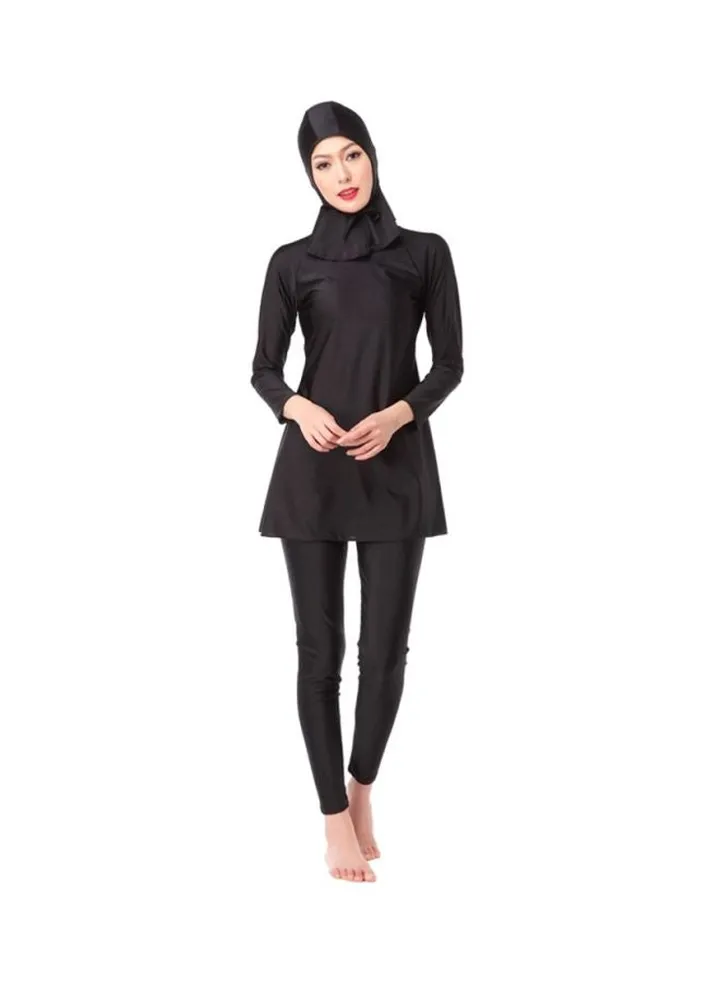 3-Piece Long Sleeve Burkini Black