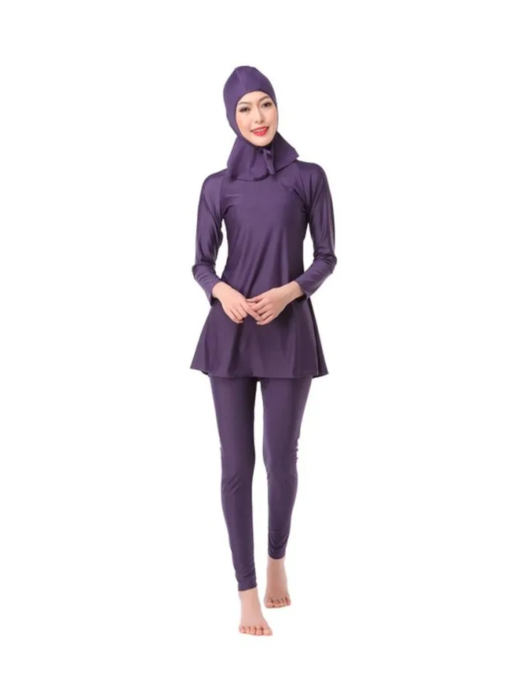 3-Piece Long Sleeve Burkini Purple