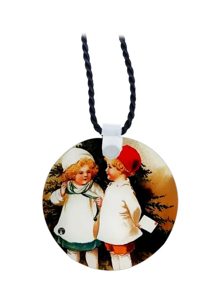 Girl And Boy Printed Pendant Necklace