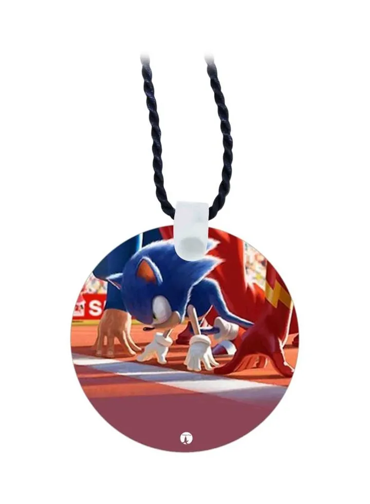 Sonic Printed Pendant Necklace