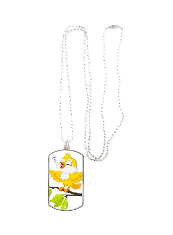 Singing Bird Printed Pendant Necklace