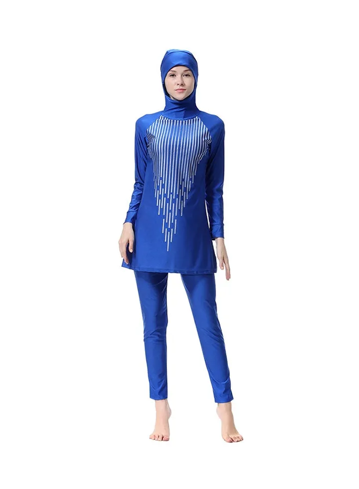 2-Piece Long Sleeve Burkini Navy Blue