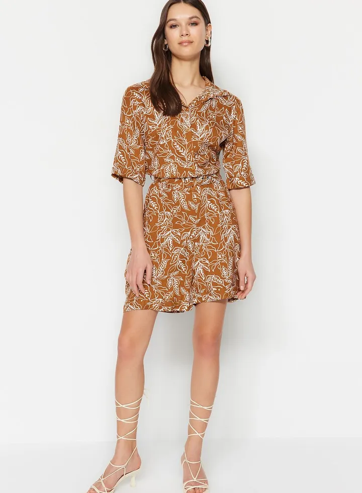 Floral Printed Belted Playsuit
