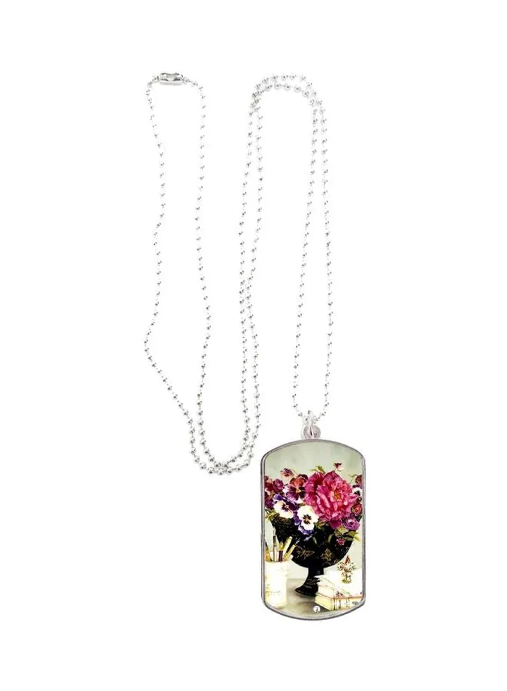 Floral Printed Pendant Necklace