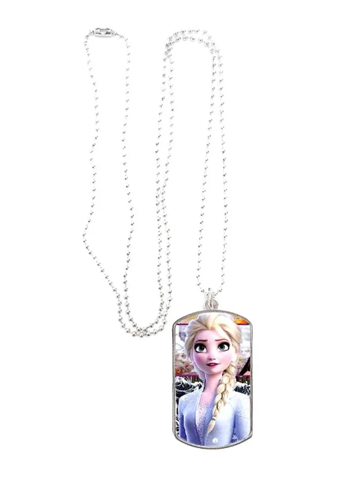 Printed Rectangle Shape Pendant Necklace