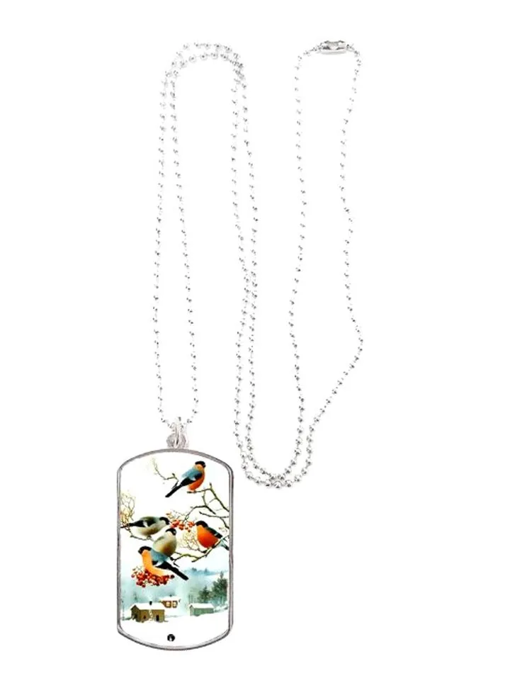 Printed Rectangle Shape Pendant Necklace
