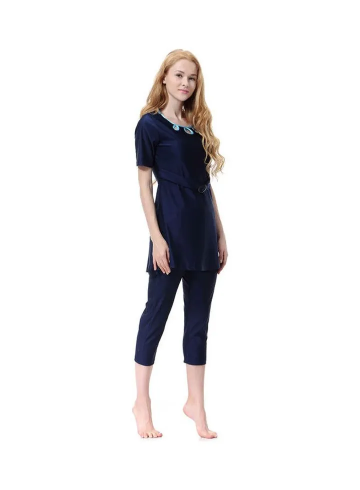 Casual Comfortable Swimwear Burkinis Set Blue