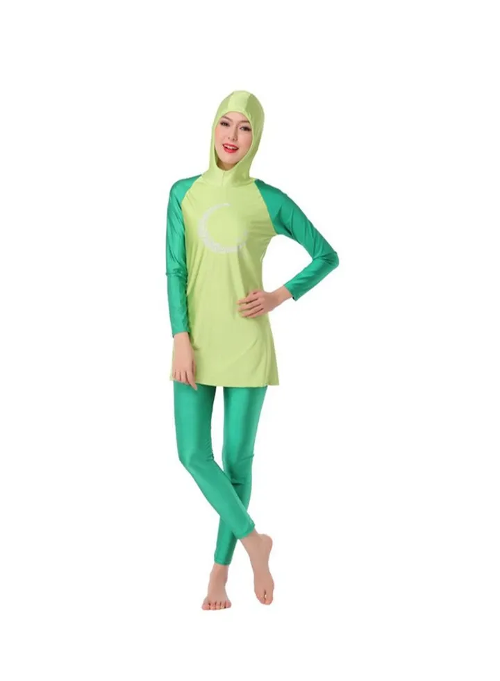 Long Sleeve Islamic Burkinis Green