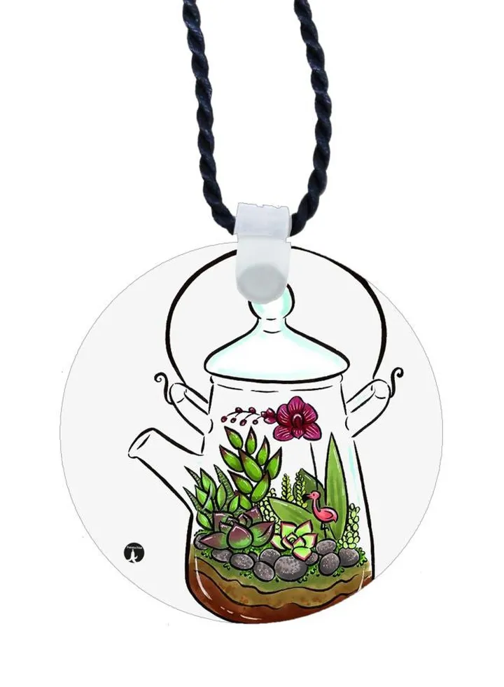 Floral Printed Pendant Necklace