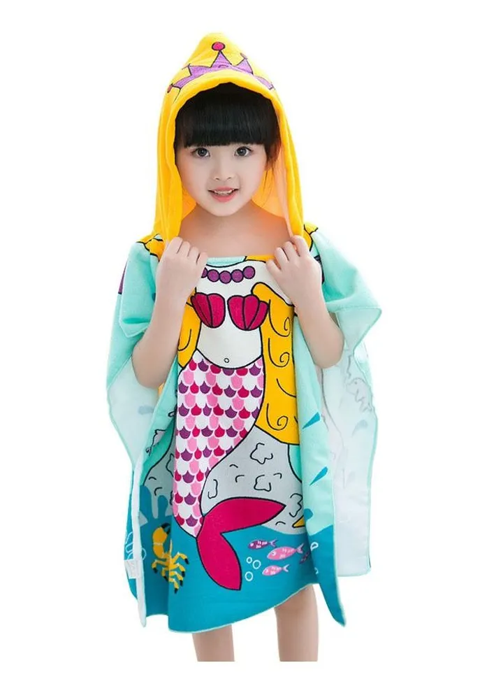 Children's Cape Cartoon Print Hooded Bathrobe