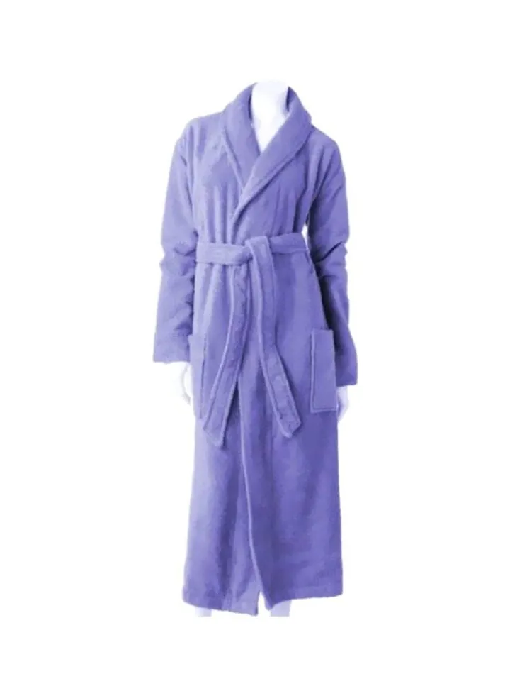 Cotton Bathrobe With Pocket Purple