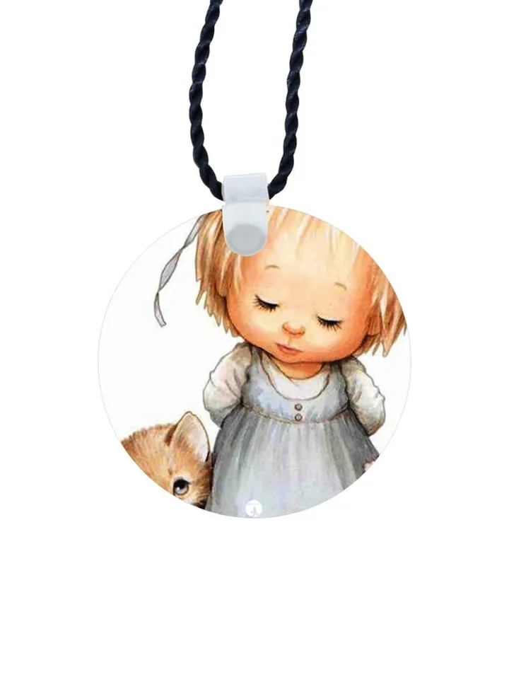 Girl Printed Pendant Necklace