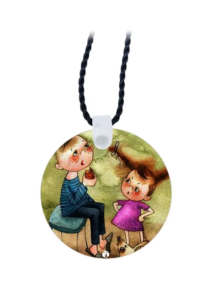 Cartoon Printed Pendant Necklace