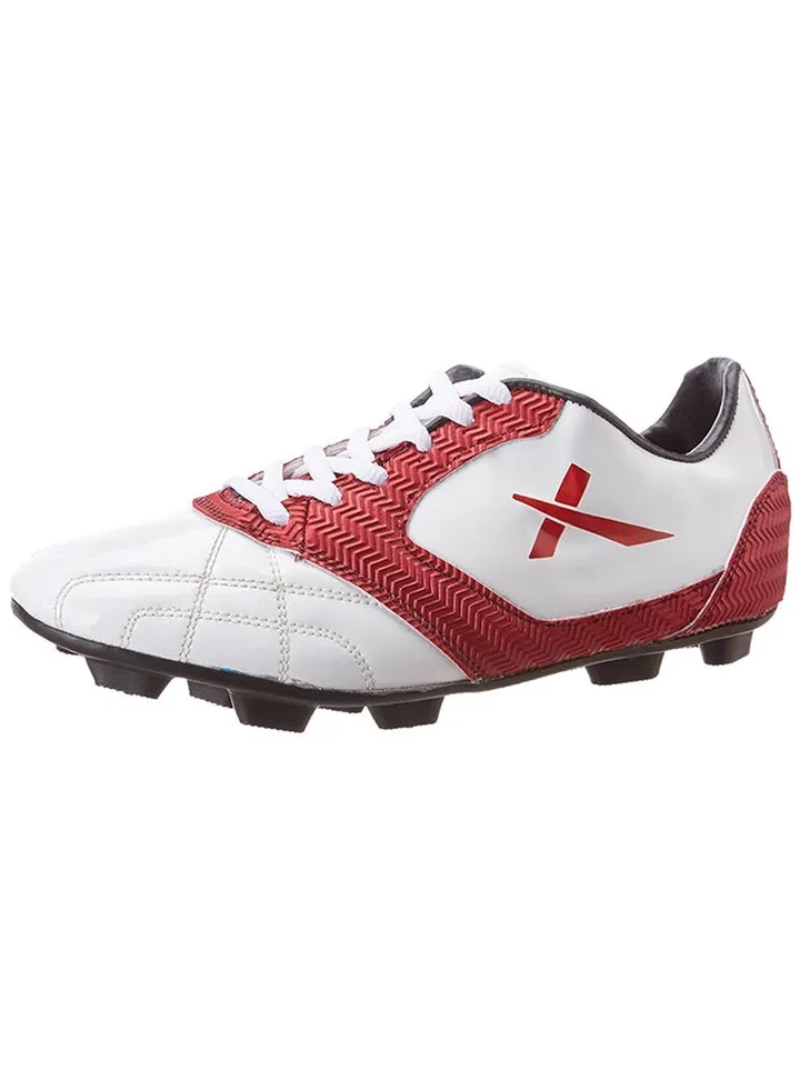 Armour Football Shoe (White/Red, 7 UK) | Lace Up| for Men|Sports footwear | Cleats and studs