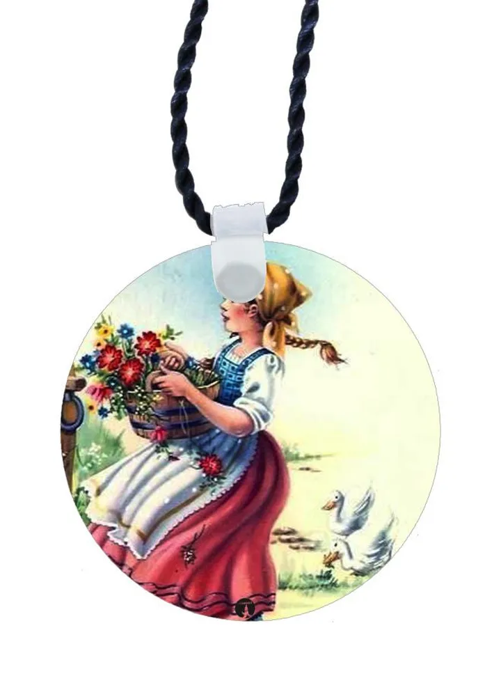 Printed Pendant Necklace